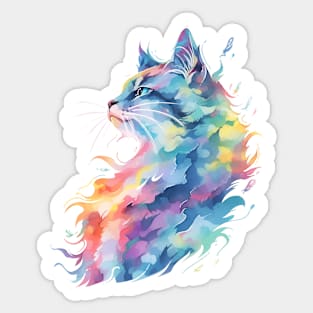 Cloud Cat Illustration Sticker